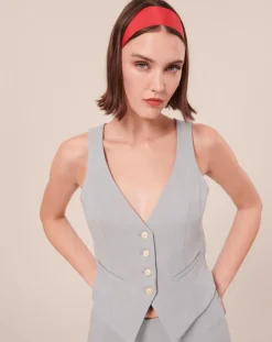 Gilet en tissu flammé bleu