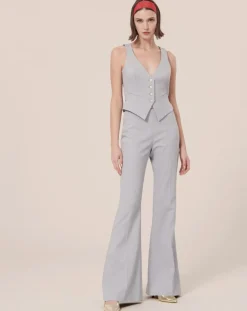 Gilet en tissu flammé bleu