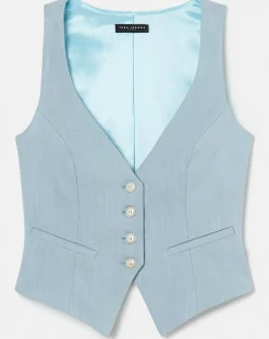 Gilet en tissu flammé bleu
