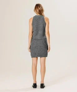 Gilet Esther en Laine & Cachemire boutonne col V sans manches gris chiné