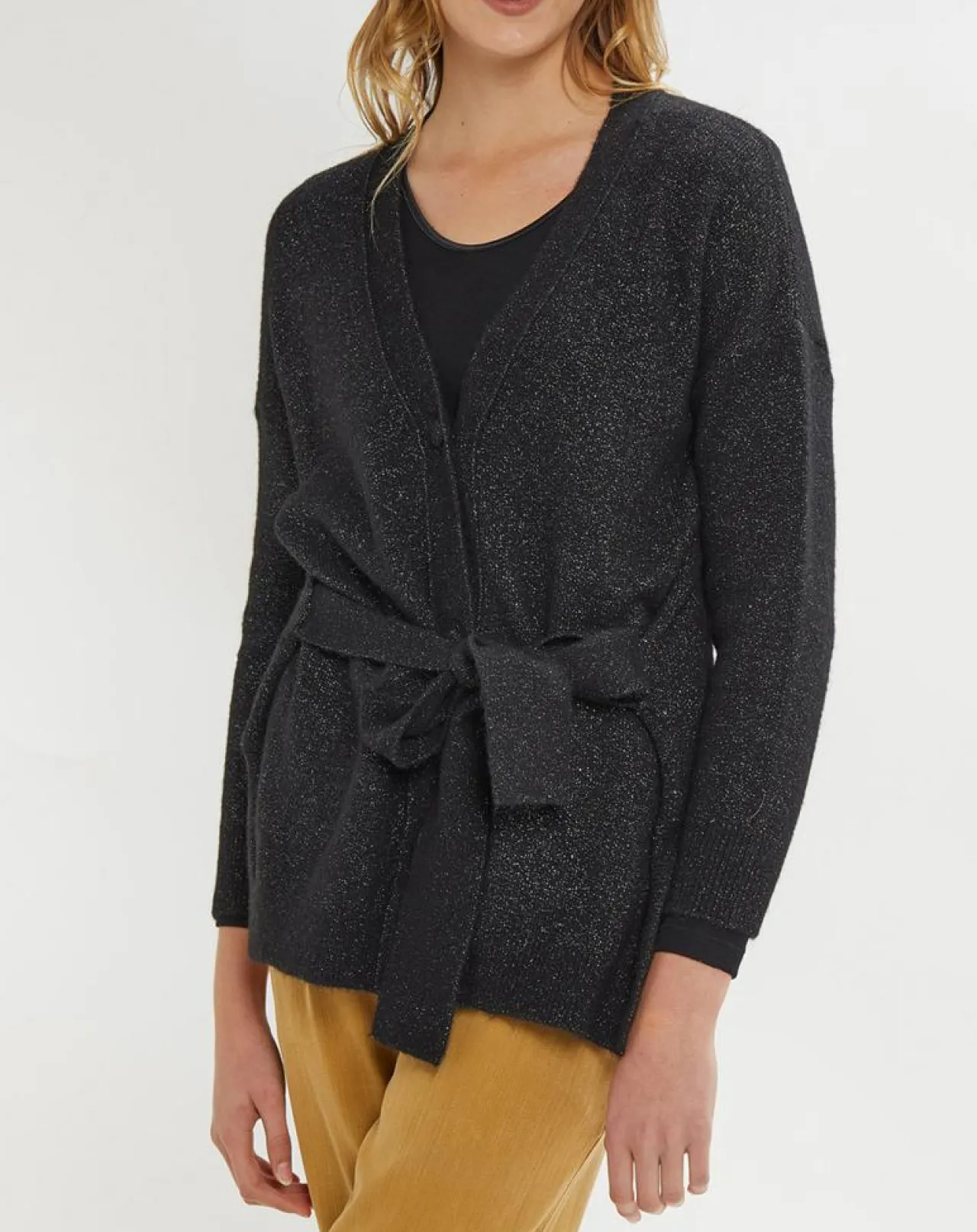 Gilet Hannae en Maille mélangée noir