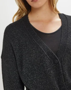 Gilet Hannae en Maille mélangée noir