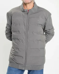 Gilet Hybride bimatière gris foncé