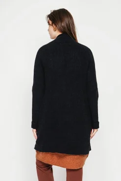 Gilet long à col châle noir