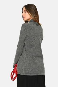 Gilet long en Cachemire mélangé col châle loup