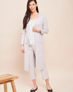 Gilet long Essentiel gris chiné