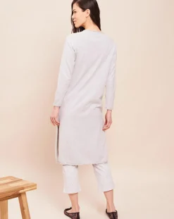 Gilet long Essentiel gris chiné