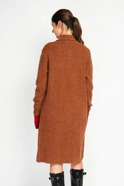 Gilet long fantaisie marron