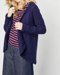 Gilet Mystère en Maille de coton bleu marine