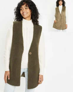 Gilet réversible en Fausse Fourrure Dafne military