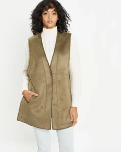 Gilet réversible en Fausse Fourrure Dafne military