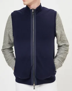 Gilet réversible sans manches bleu marine