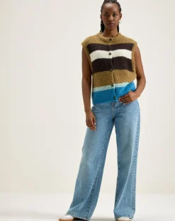 Gilet sans manches en Alpaga mélangé Abogi multicolore