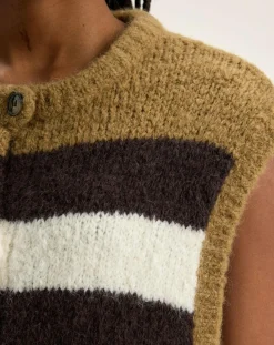 Gilet sans manches en Alpaga mélangé Abogi multicolore