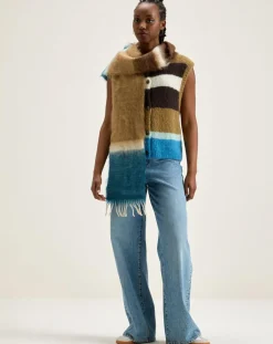 Gilet sans manches en Alpaga mélangé Abogi multicolore