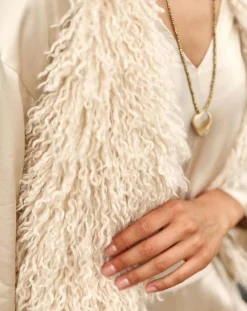 Gilet sans manches en fausse fourrure Moka crème