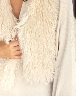 Gilet sans manches en fausse fourrure Moka crème