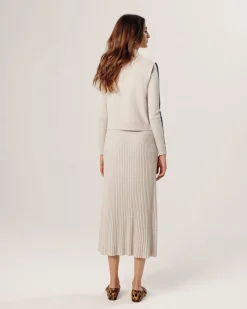 Gilet Sharifa manches courtes col mont blanc écru