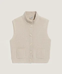 Gilet Sharifa manches courtes col mont blanc écru