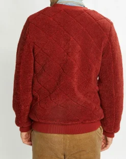 Gilet Teddy en Sherpa rouge