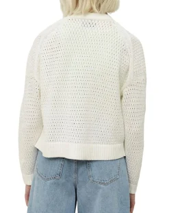 Gilet Tube Maille Ajourée blanc