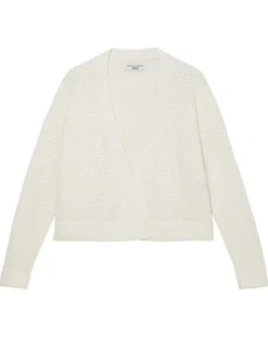 Gilet Tube Maille Ajourée blanc