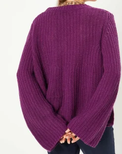 Gilet évasé en Laine & Alpaga mélangés Théodore violet