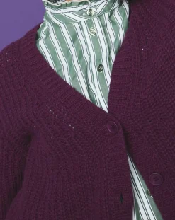 Gilet évasé en Laine & Alpaga mélangés Théodore violet