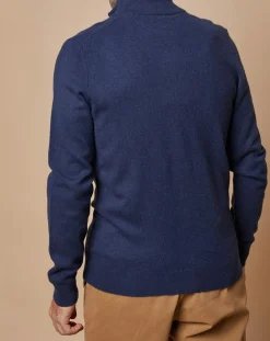Gilet zippé 100% Cachemire John bleu marine