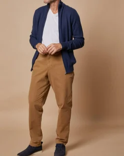 Gilet zippé 100% Cachemire John bleu marine