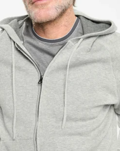 Gilet zippé à capuche gris