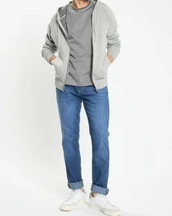 Gilet zippé à capuche gris