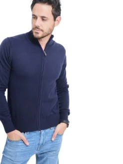 Gilet zippé classique bleu nuit