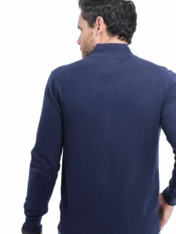 Gilet zippé classique bleu nuit