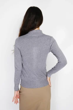 Gilet zippé en Cachemire mélangé flanelle