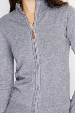 Gilet zippé en Cachemire mélangé flanelle