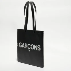 Grand sac fourre-tout en Cuir avec logo noir - 33x36x0.5 cm