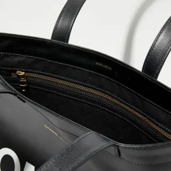 Grand sac fourre-tout en Cuir avec logo noir - 33x36x0.5 cm