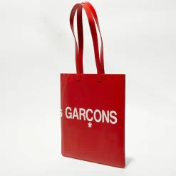 Grand sac fourre-tout en Cuir avec logo rouge - 33x36x0.5 cm