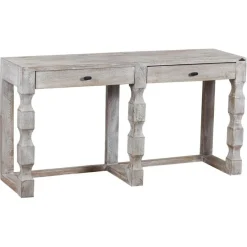 Grande console bois hampton marron - 147x41x76 cm
