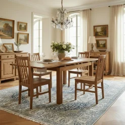 Grande table à manger carréé allonge 130 Acacia Gordon Marron - 130x130x78 cm