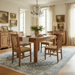 Grande table à manger carréé allonge 130 Acacia Gordon Marron - 130x130x78 cm