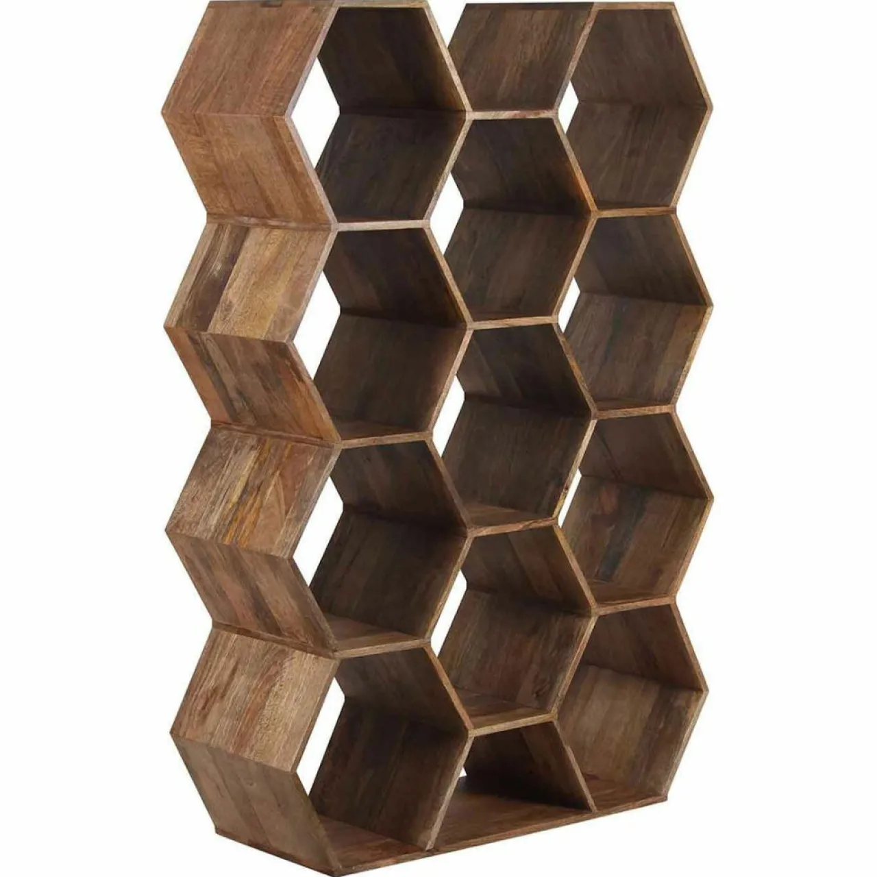 Grande étagère hexagonale offre m&m naturel - 111x40x168 cm