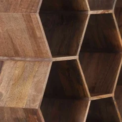 Grande étagère hexagonale offre m&m naturel - 111x40x168 cm