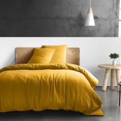 Housse de couette 100% Gaze de coton jaune