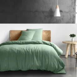 Housse de couette 100% Gaze de coton verte