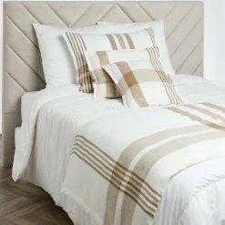 Housse de coussin 100% Lin Aalborg tabac - 50x80 cm