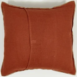 Housse de coussin 100% Lin lavé tomette - 45x45 cm