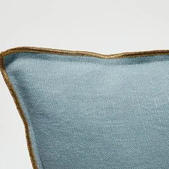 Housse de coussin en lin lavé bleu stone - 40x60 cm