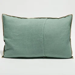 Housse de coussin en lin lavé jade - 40x60 cm